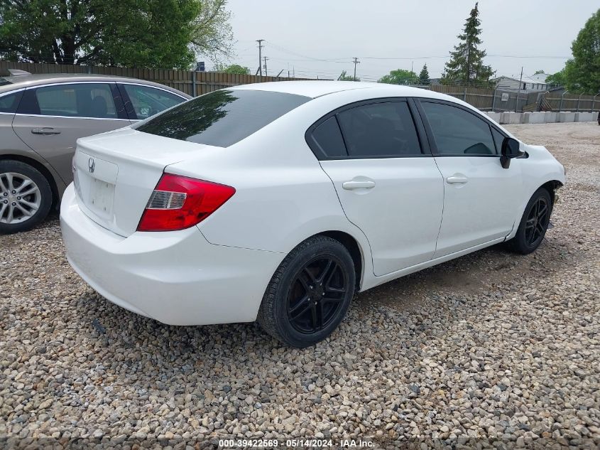 2012 Honda Civic Lx VIN: 19XFB2F59CE110270 Lot: 39422569