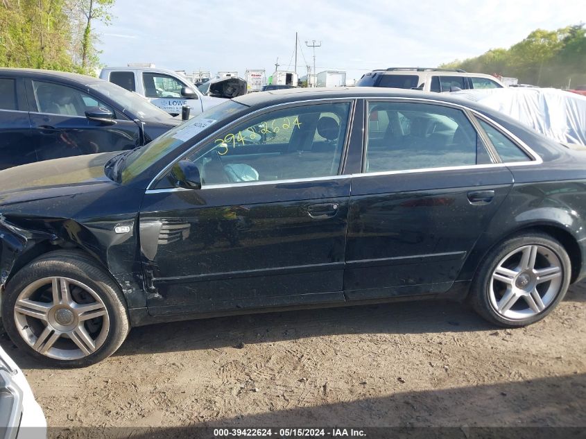 2007 Audi A4 2.0T VIN: WAUDF78E97A204127 Lot: 39422624