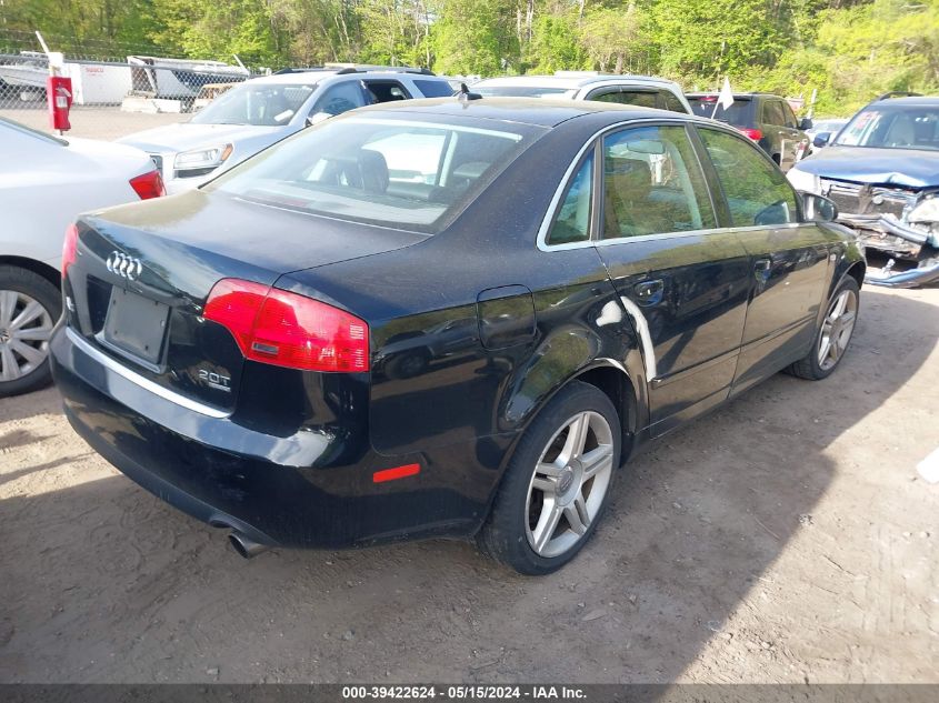 2007 Audi A4 2.0T VIN: WAUDF78E97A204127 Lot: 39422624