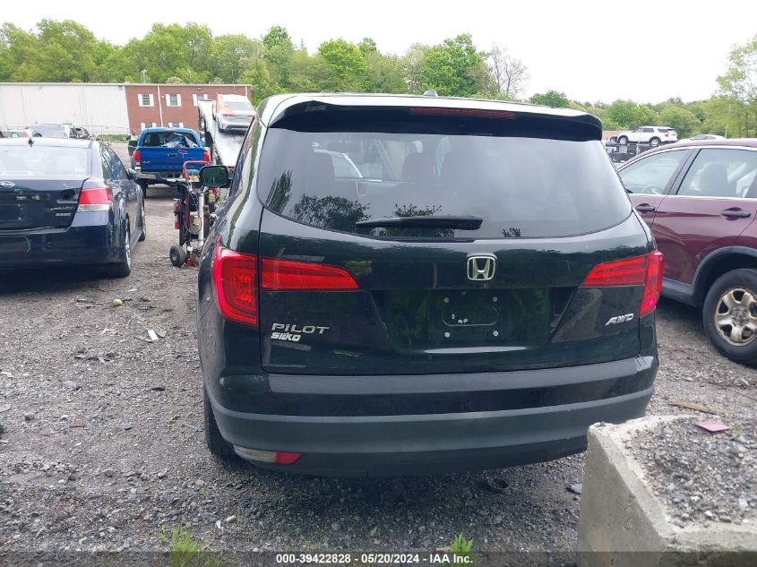 2016 Honda Pilot Ex-L VIN: 5FNYF6H56GB080839 Lot: 39422828