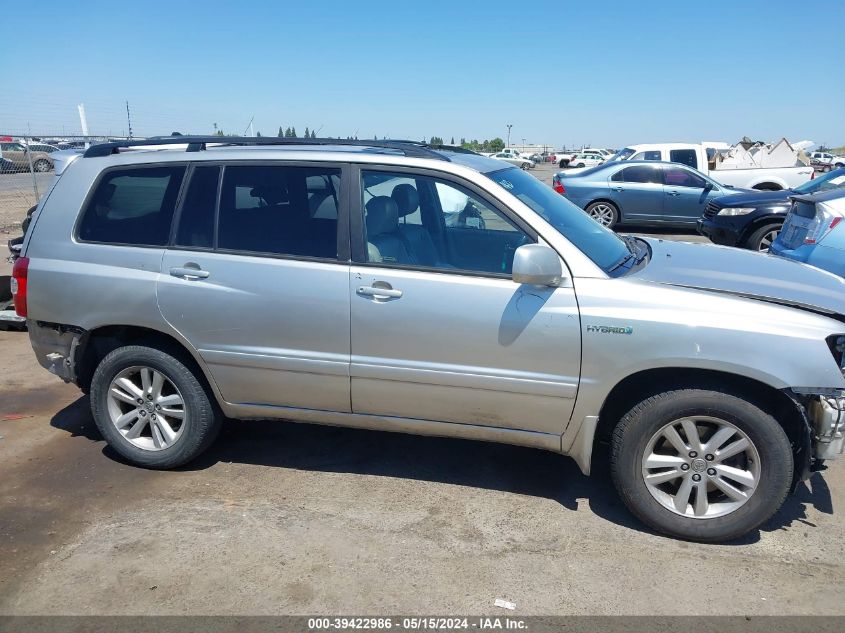 2007 Toyota Highlander Hybrid Limited V6 VIN: JTEDW21A570016509 Lot: 39422986