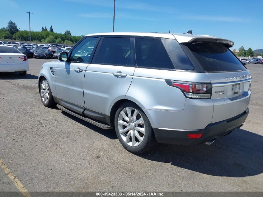 2015 Land Rover Range Rover Sport 3.0L V6 Supercharged Hse VIN: SALWR2VF8FA629588 Lot: 39423303