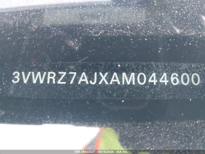 2010 Volkswagen Jetta Se VIN: 3VWRZ7AJXAM044600 Lot: 39423327