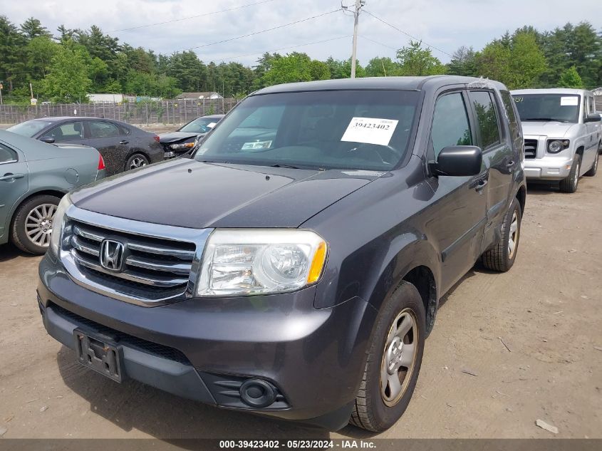 2014 Honda Pilot Lx VIN: 5FNYF4H29EB054730 Lot: 39423402