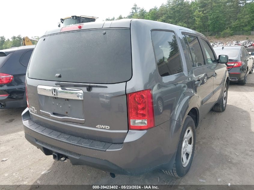 2014 Honda Pilot Lx VIN: 5FNYF4H29EB054730 Lot: 39423402