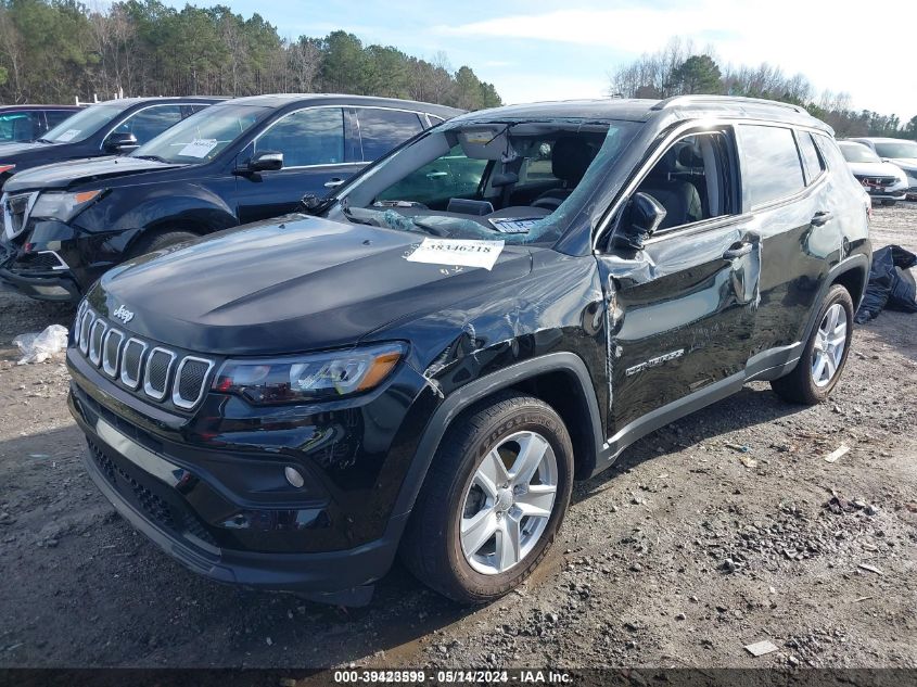 2022 Jeep Compass Latitude Fwd VIN: 3C4NJCBB1NT106700 Lot: 39423599