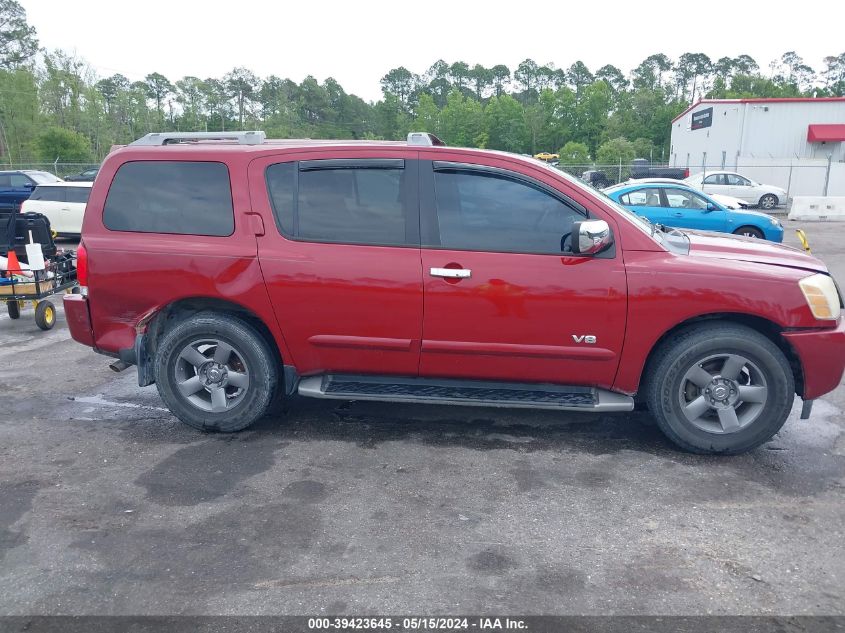 2005 Nissan Armada Se VIN: 5N1AA08A25N719321 Lot: 39423645