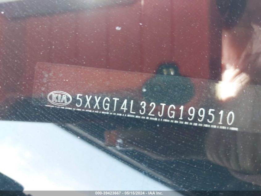 2018 Kia Optima Lx VIN: 5XXGT4L32JG199510 Lot: 39423667