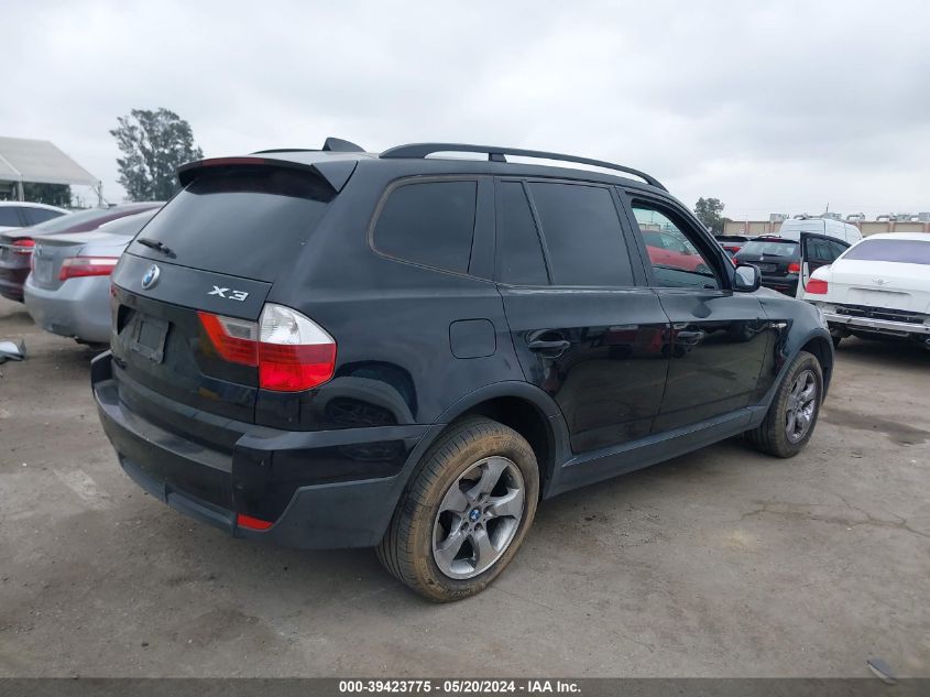 2007 BMW X3 3.0Si VIN: WBXPC93407WF16543 Lot: 39423775