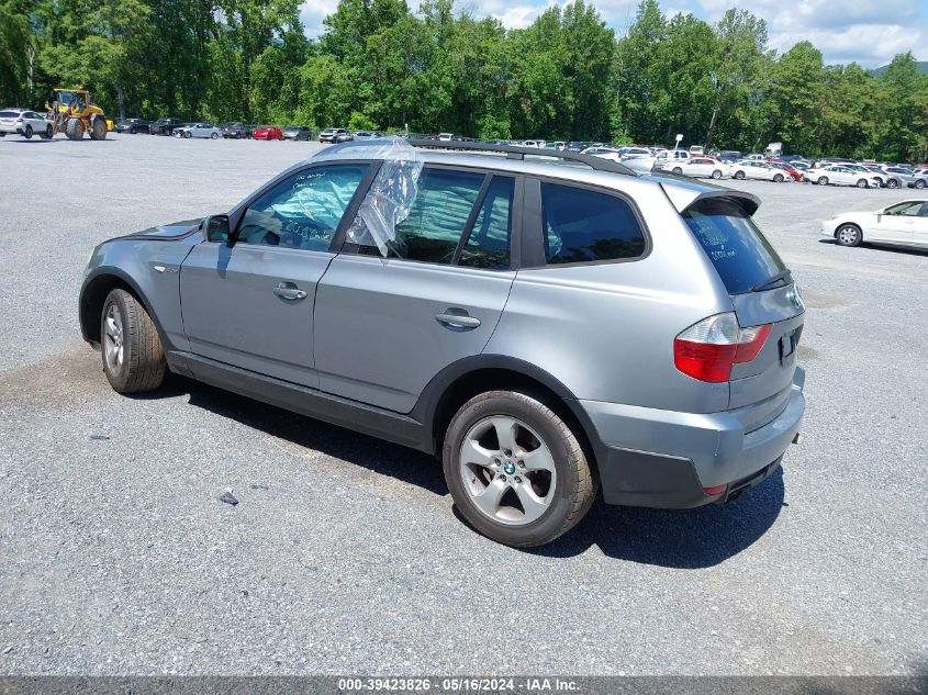 2007 BMW X3 3.0Si VIN: WBXPC93407WF26165 Lot: 39423826