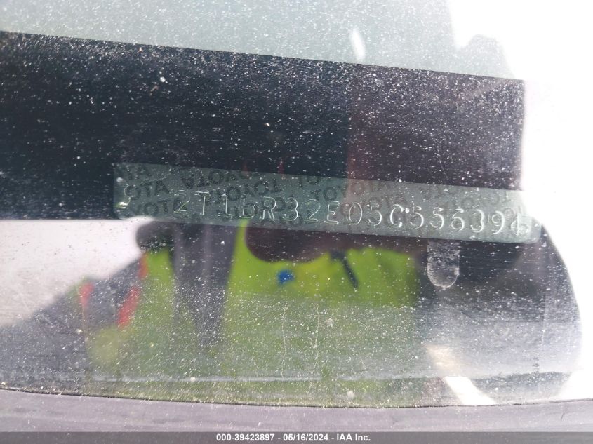 2005 Toyota Corolla Le VIN: 2T1BR32E05C556394 Lot: 39423897