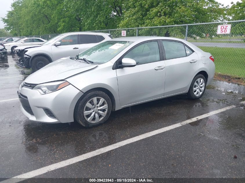 2015 Toyota Corolla Le VIN: 2T1BURHE9FC424289 Lot: 39423943