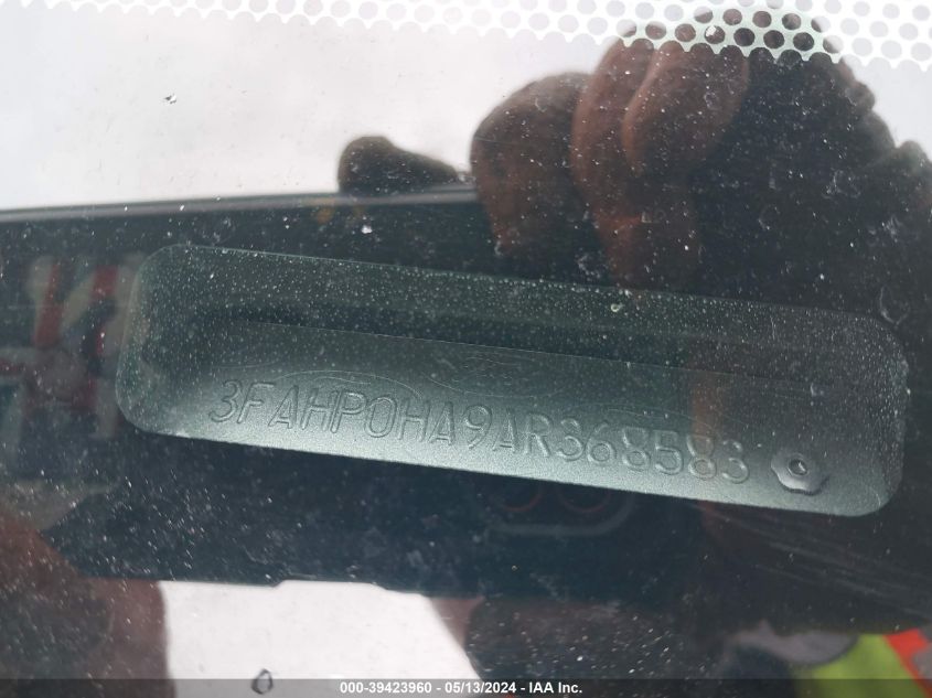 2010 Ford Fusion Se VIN: 3FAHP0HA9AR368583 Lot: 39423960