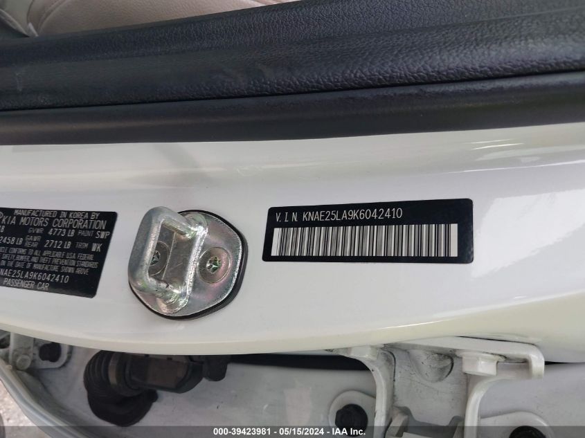 2019 Kia Stinger Premium VIN: KNAE25LA9K6042410 Lot: 39423981