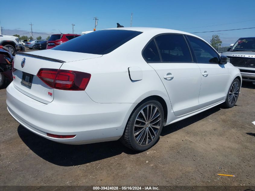 2016 Volkswagen Jetta 1.8T Sport VIN: 3VWB17AJ0GM348942 Lot: 39424028