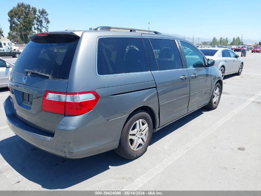 2007 Honda Odyssey Ex-L VIN: 5FNRL38777B095489 Lot: 39424098