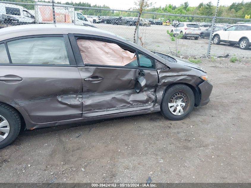 2012 Honda Civic Lx VIN: 2HGFB2F53CH519340 Lot: 39424163