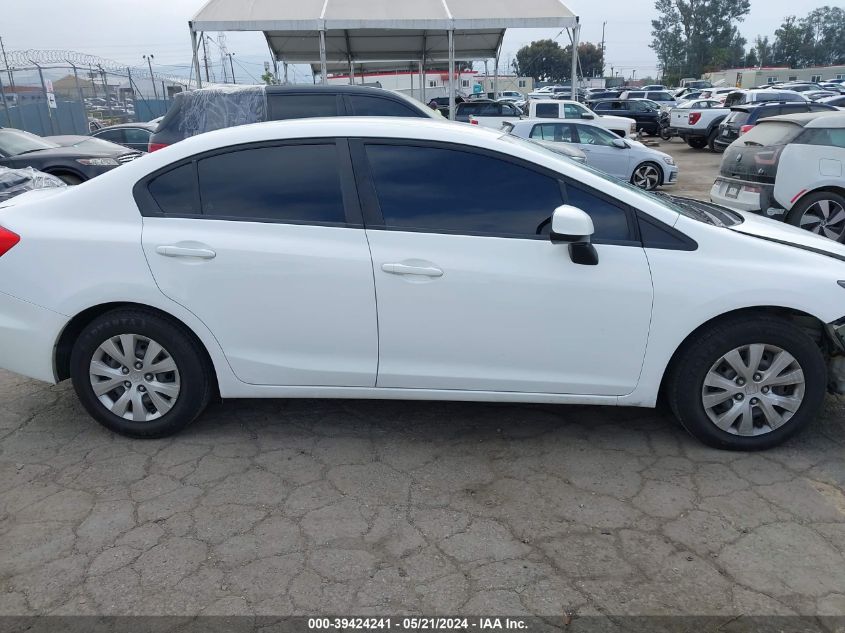 2012 Honda Civic Lx VIN: 19XFB2E58CE068272 Lot: 39424241