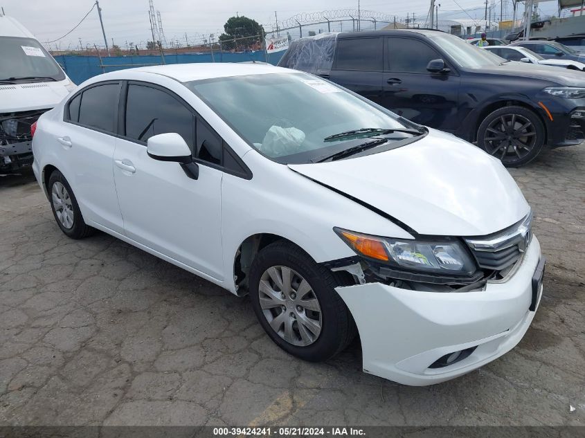 2012 Honda Civic Lx VIN: 19XFB2E58CE068272 Lot: 39424241