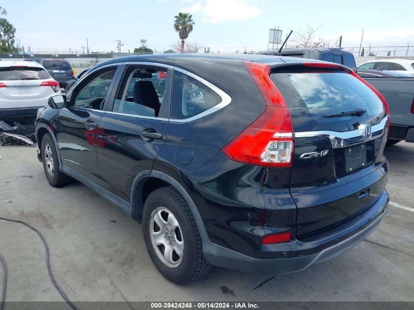 2015 Honda Cr-V Lx VIN: 5J6RM3H38FL003306 Lot: 39424248