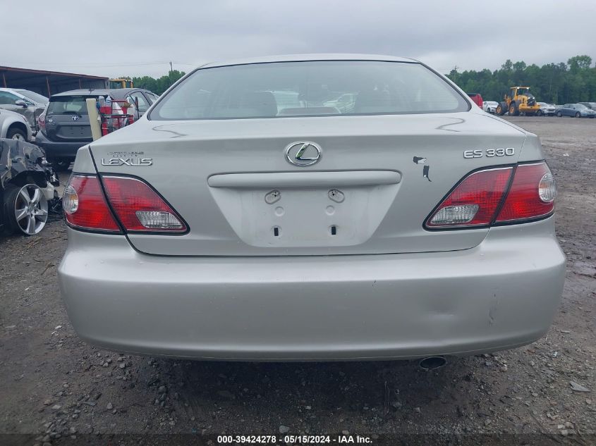 2004 Lexus Es 330 VIN: JTHBA30G645031801 Lot: 39424278