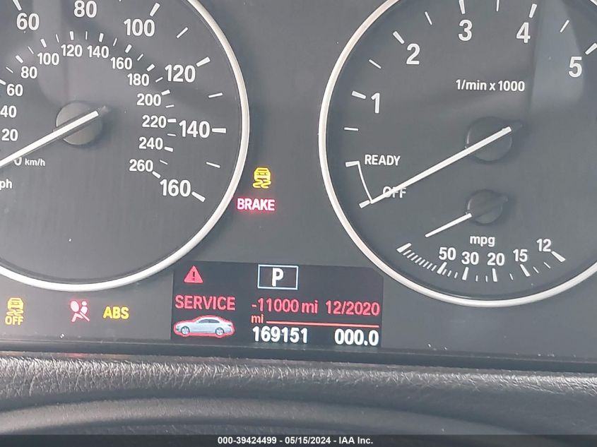 2015 BMW 328I xDrive VIN: WBA3B5C53FF961335 Lot: 39424499