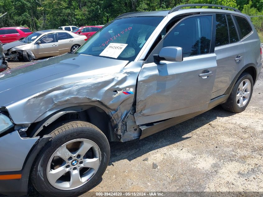 2008 BMW X3 3.0Si VIN: WBXPC93448WJ04964 Lot: 39424520