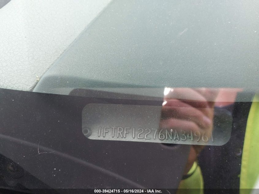 2006 Ford F-150 Stx/Xl/Xlt VIN: 1FTRF12276NA34961 Lot: 39424715