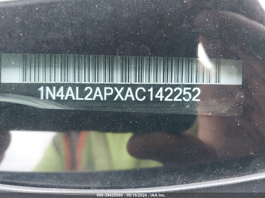 2010 Nissan Altima 2.5 S VIN: 1N4AL2APXAC142252 Lot: 39425085
