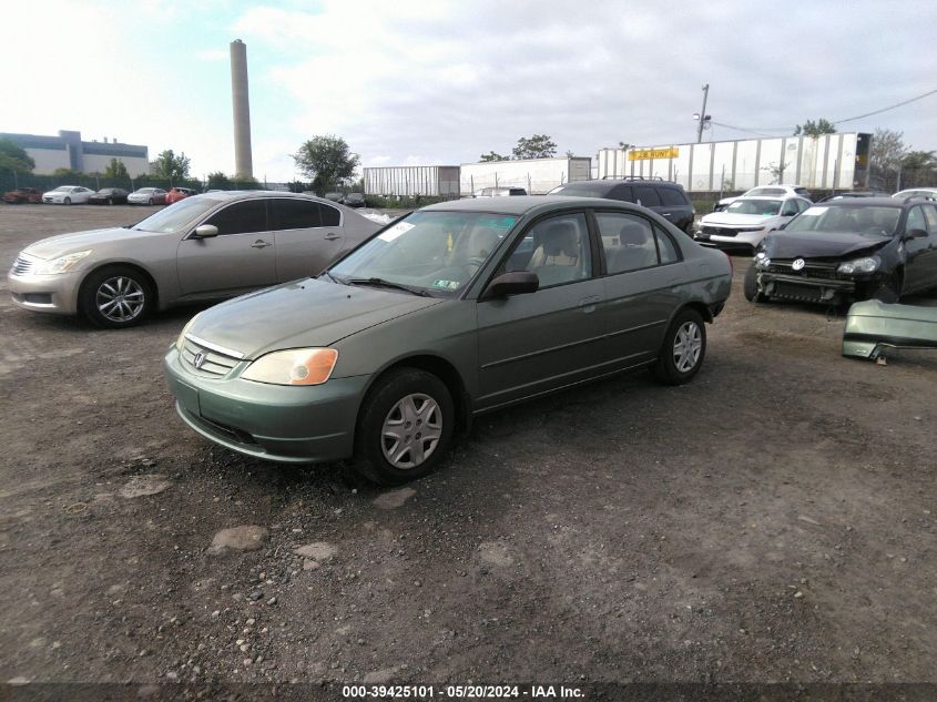 2003 Honda Civic Lx VIN: 2HGES16533H549749 Lot: 39425101