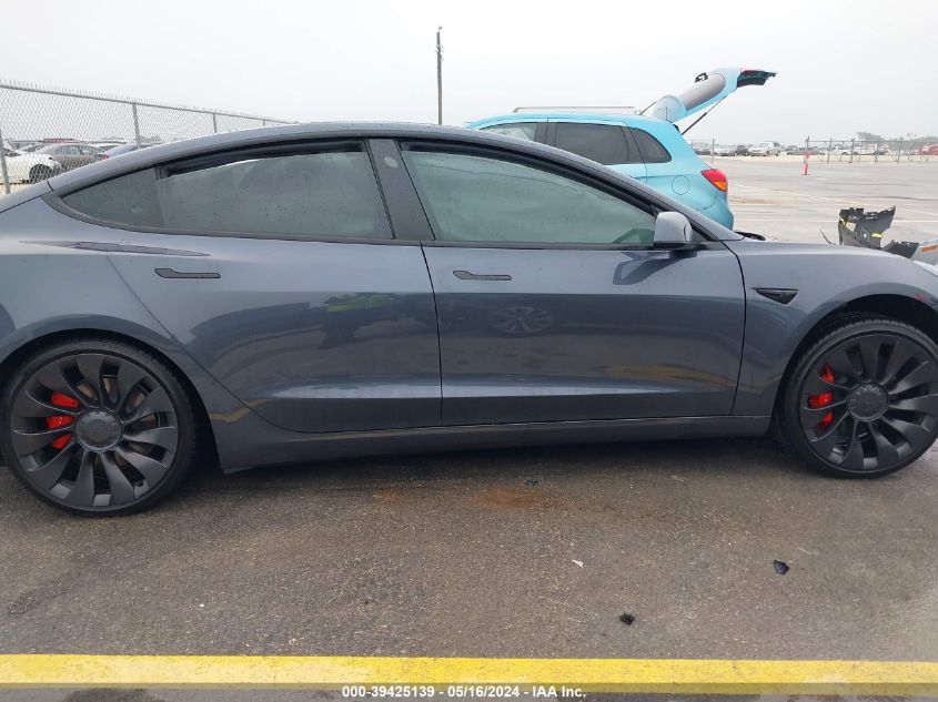 2023 Tesla Model 3 Performance Dual Motor All-Wheel Drive VIN: 5YJ3E1EC0PF577534 Lot: 39425139