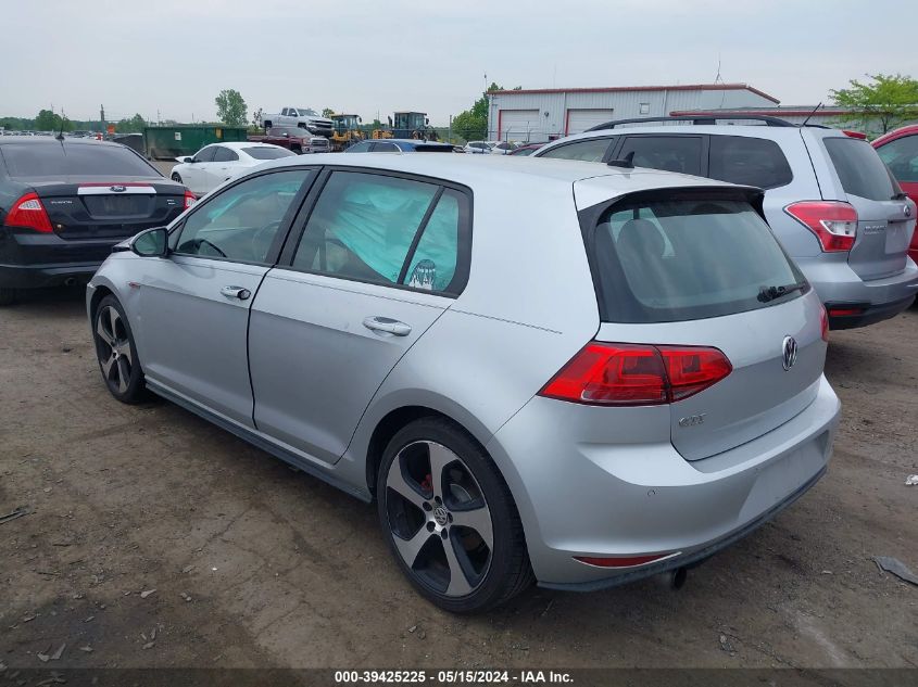 2015 Volkswagen Golf Gti 2.0T Se 4-Door VIN: 3VW4T7AU2FM088216 Lot: 39425225