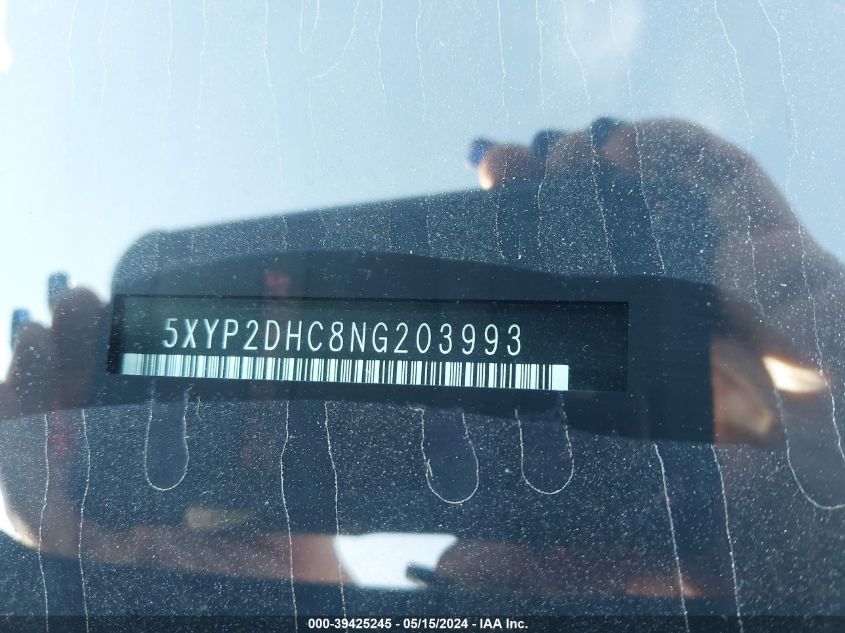 2022 Kia Telluride Lx VIN: 5XYP2DHC8NG203993 Lot: 39425245