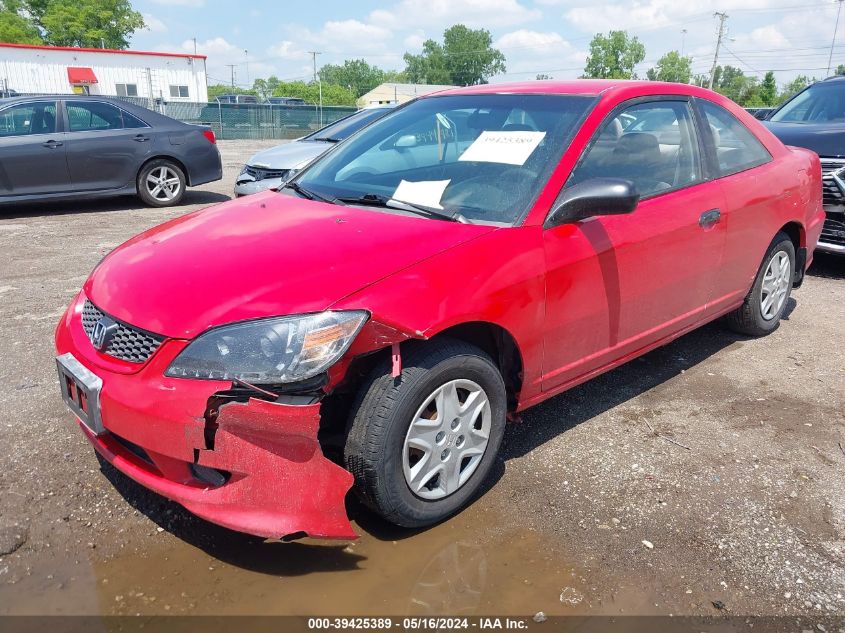 2005 Honda Civic Dx Vp VIN: 1HGEM22135L041760 Lot: 39425389