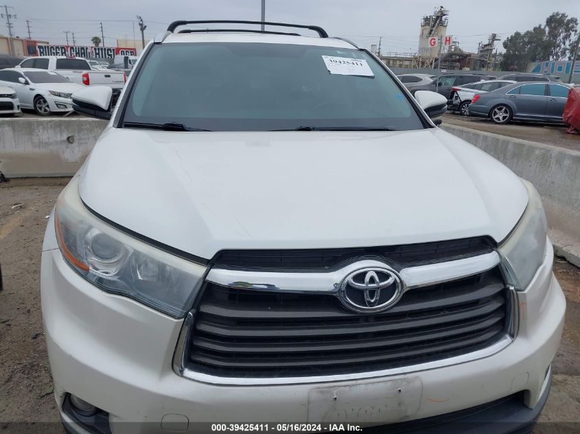 2015 Toyota Highlander Xle V6 VIN: 5TDKKRFH5FS052346 Lot: 39425411