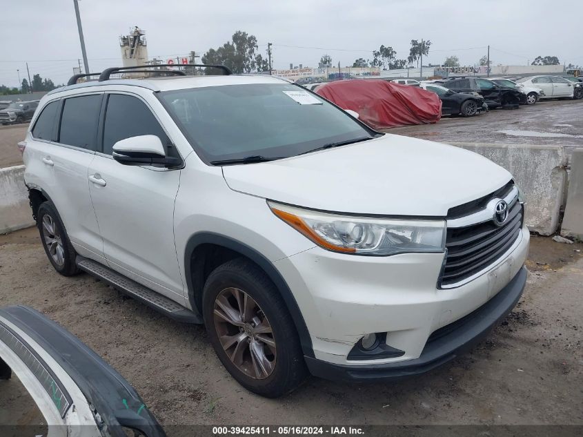 2015 Toyota Highlander Xle V6 VIN: 5TDKKRFH5FS052346 Lot: 39425411