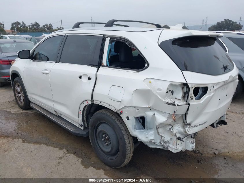 2015 Toyota Highlander Xle V6 VIN: 5TDKKRFH5FS052346 Lot: 39425411