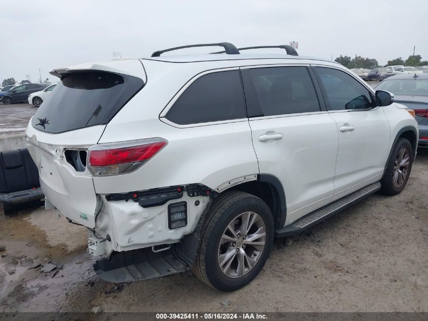 2015 Toyota Highlander Xle V6 VIN: 5TDKKRFH5FS052346 Lot: 39425411