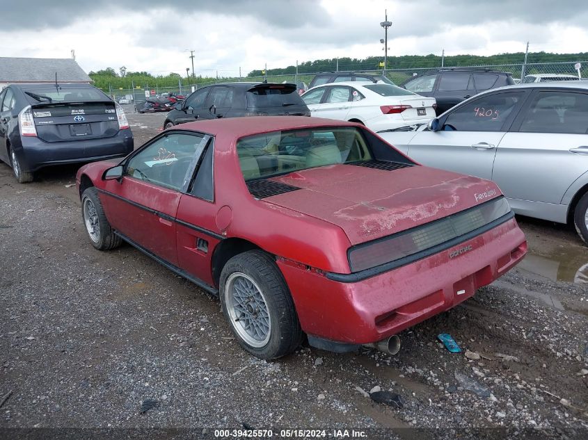 1987 Pontiac Fiero VIN: 1G2PE11R0HP226758 Lot: 39425570