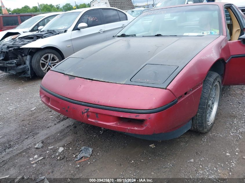 1987 Pontiac Fiero VIN: 1G2PE11R0HP226758 Lot: 39425570