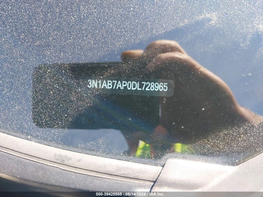 2013 Nissan Sentra Sv VIN: 3N1AB7AP0DL728965 Lot: 39425585