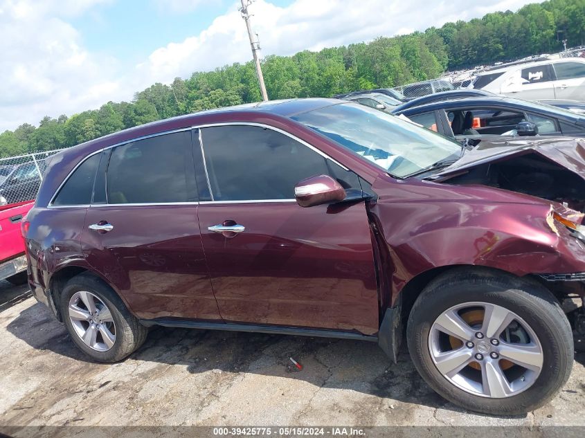 2013 Acura Mdx VIN: 2HNYD2H20DH505766 Lot: 39425775