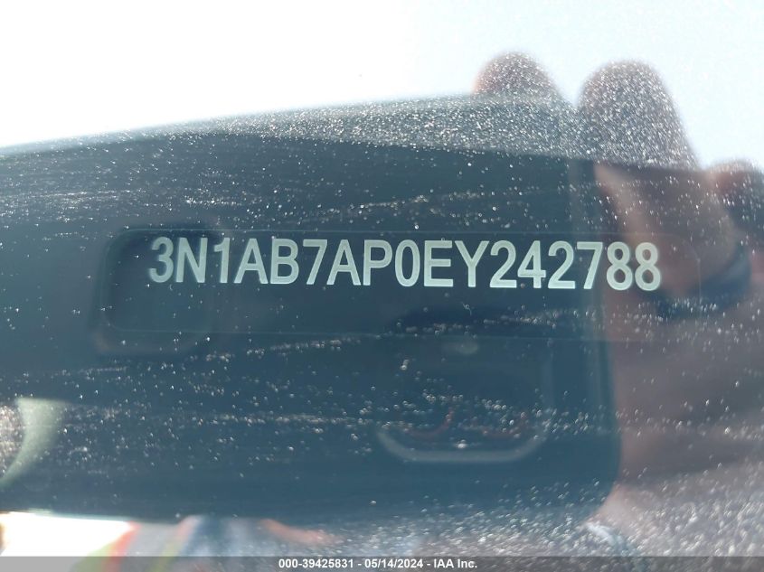 2014 Nissan Sentra S VIN: 3N1AB7AP0EY242788 Lot: 39425831