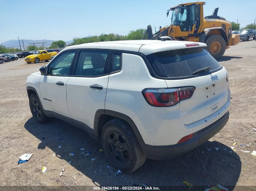 2018 Jeep Compass Sport Fwd VIN: 3C4NJCAB1JT263462 Lot: 39426194