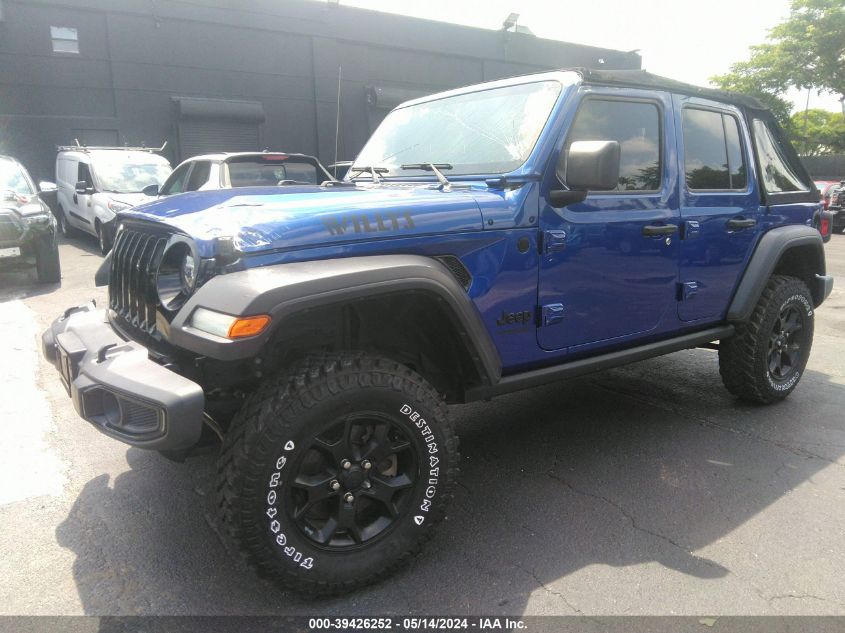 2020 Jeep Wrangler Unlimited Willys 4X4 VIN: 1C4HJXDN3LW335463 Lot: 39426252