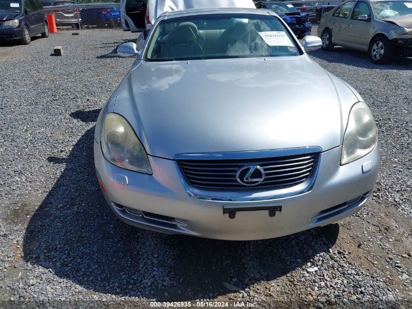 2006 Lexus Sc 430 VIN: JTHFN48Y669007664 Lot: 39426935