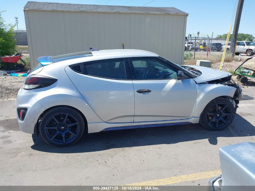 2014 Hyundai Veloster Turbo W/Black VIN: KMHTC6AE1EU192901 Lot: 39427125