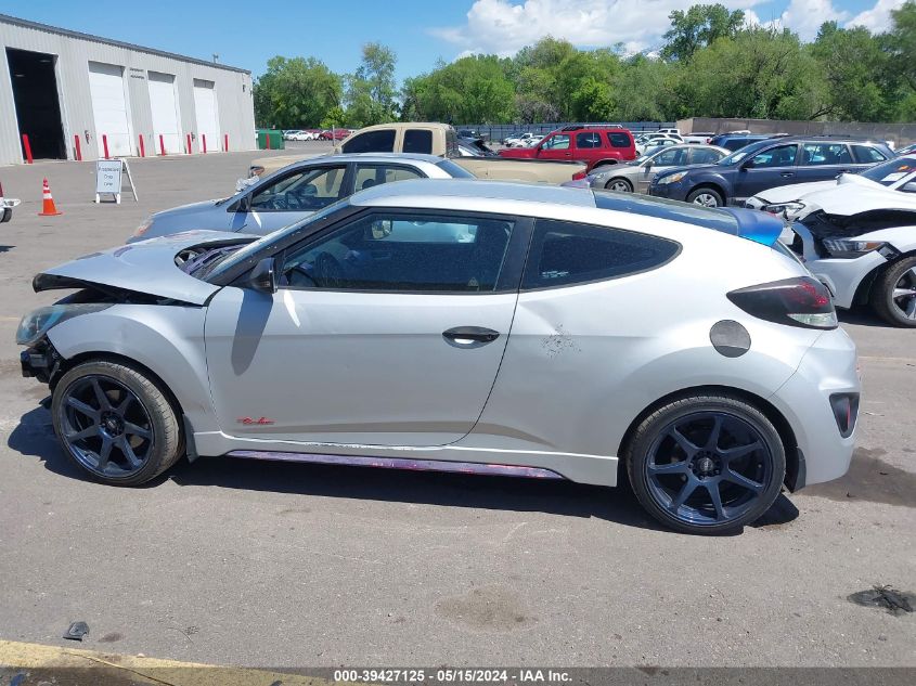 2014 Hyundai Veloster Turbo W/Black VIN: KMHTC6AE1EU192901 Lot: 39427125