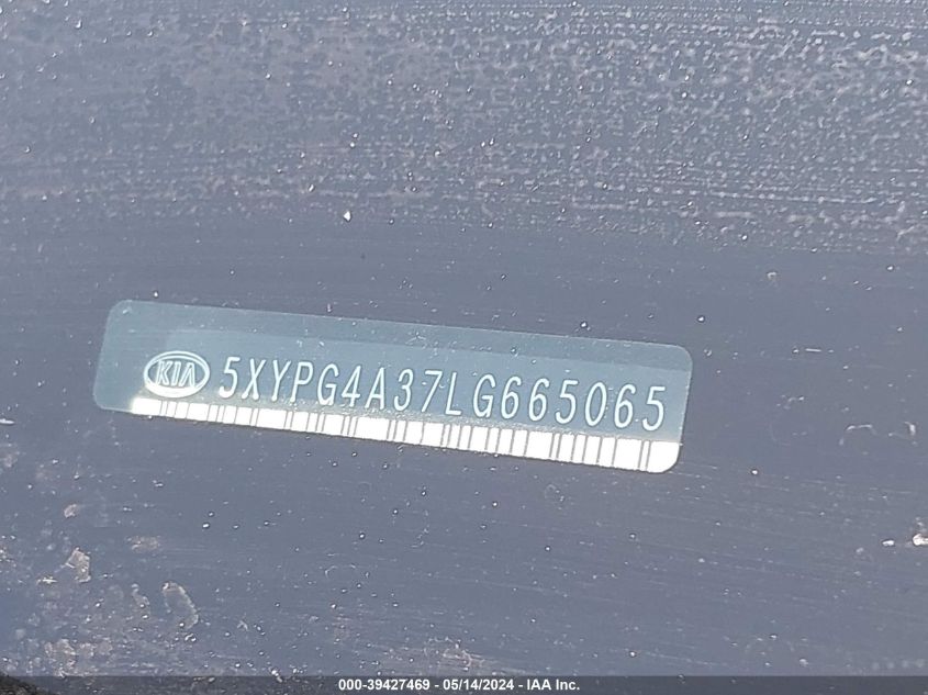 2020 Kia Sorento 2.4L Lx VIN: 5XYPG4A37LG665065 Lot: 39427469