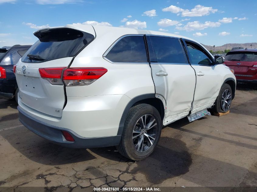 2018 Toyota Highlander Le Plus VIN: 5TDZZRFH4JS279207 Lot: 39427600